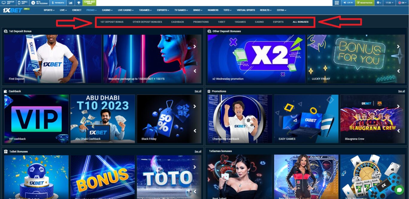Variety of 1xBet Deposit Bonus Offers